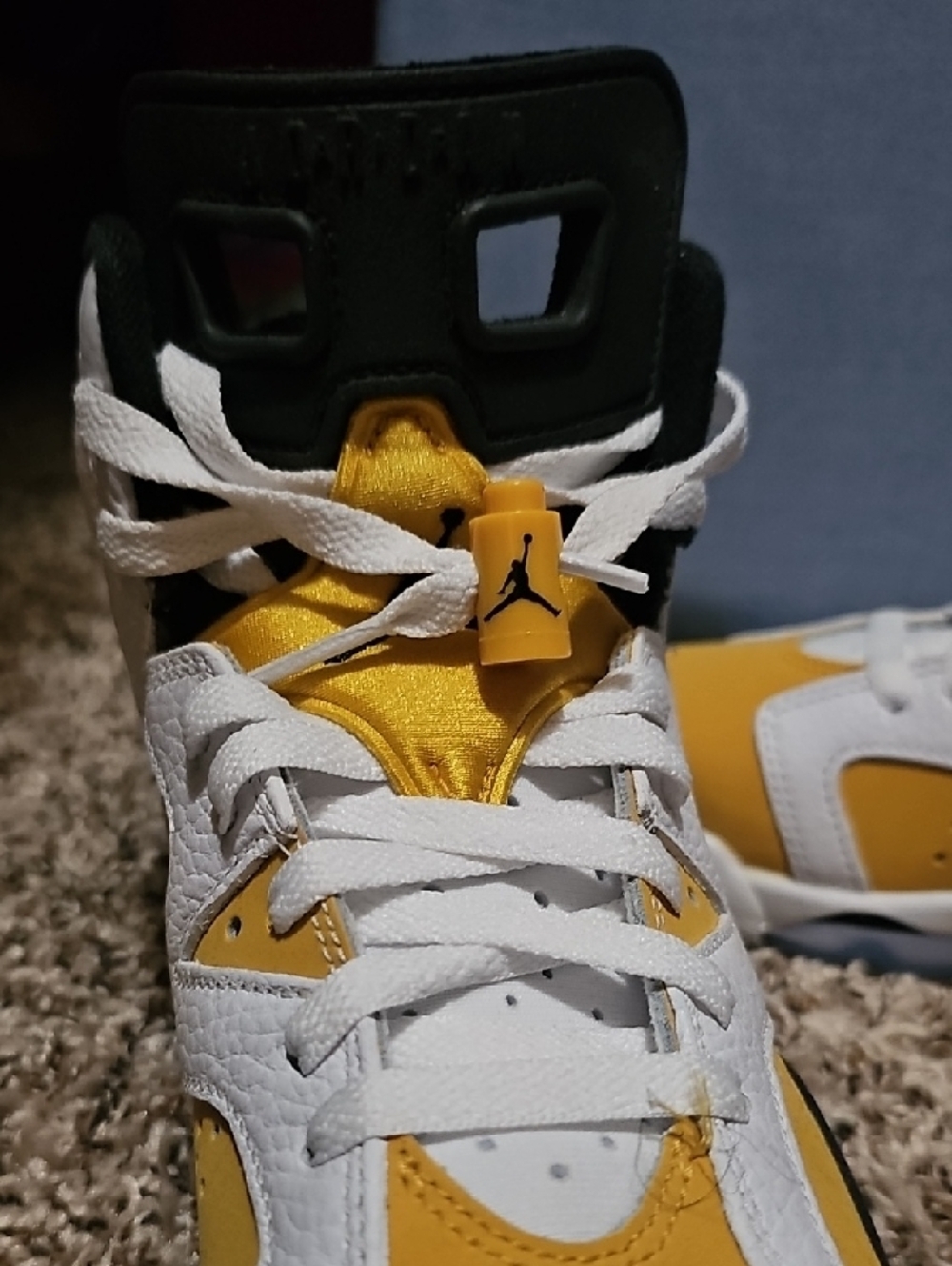 Jordan 6 Retro White, Black & Gold/Yellow High-Top Sneakers - Picture 11 of 14